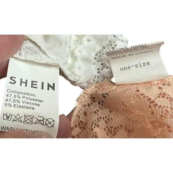 Lace Bralette Set Of 3 White Peach & Black Colors Floral Design Women One Size - Picture 16 of 16